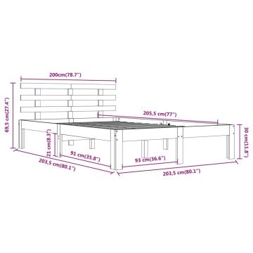 White Solid Wood Bed Frame 200x200 cm | Modern Bedroom Design