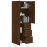 Highboard Brown Oak - Stylish Engineered Wood Storage Cabinet