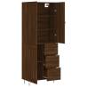 Highboard Brown Oak - Stylish Engineered Wood Storage Cabinet