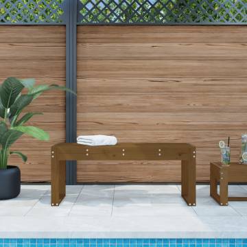 Stylish Garden Bench in Honey Brown - Solid Pine Wood