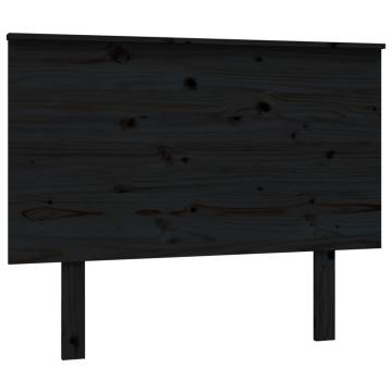 Stylish Black Solid Pine Bed Headboard - 104x6x82.5 cm