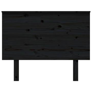 Stylish Black Solid Pine Bed Headboard - 104x6x82.5 cm