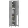 Stylish Highboard Concrete Grey - Engineered Wood 34.5x34x180 cm