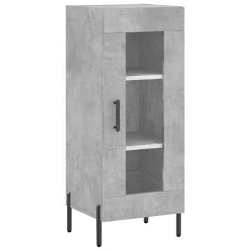 Stylish Highboard Concrete Grey - Engineered Wood 34.5x34x180 cm