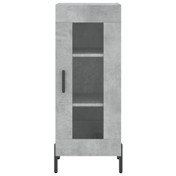 Stylish Highboard Concrete Grey - Engineered Wood 34.5x34x180 cm