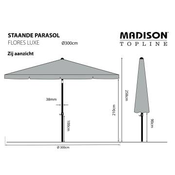 Madison Parasol Flores Luxe 300cm Round Sapphire Blue