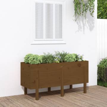 Garden Raised Bed Honey Brown 121x50x57 cm - Solid Pine Wood