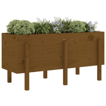 Garden Raised Bed Honey Brown 121x50x57 cm - Solid Pine Wood