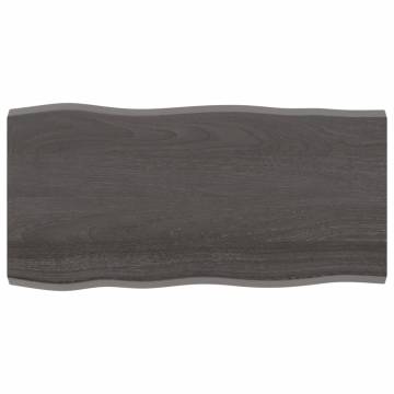 Table Top Dark Brown Solid Wood Live Edge | HipoMarket