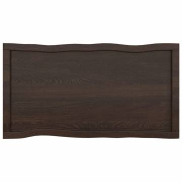 Table Top Dark Brown Solid Wood Live Edge | HipoMarket