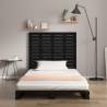 Elegant Black Wall Headboard - Solid Pine Wood 146x3x91.5 cm