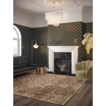 DUTCH WALLCOVERINGS Palm Palace Wallpaper - Black and Gold