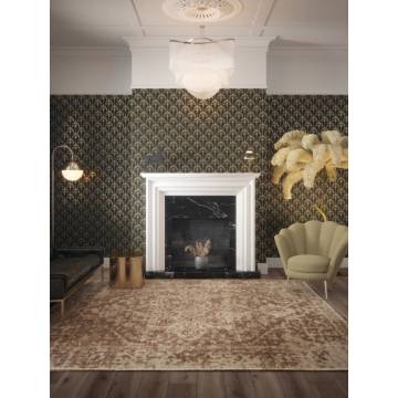 DUTCH WALLCOVERINGS Palm Palace Wallpaper - Black and Gold