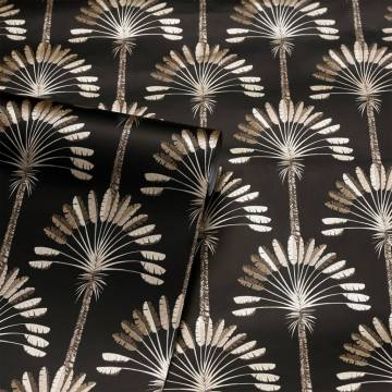 DUTCH WALLCOVERINGS Palm Palace Wallpaper - Black and Gold