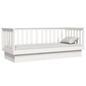 Day Bed White 75x190 cm - Solid Wood Pine | HipoMarket