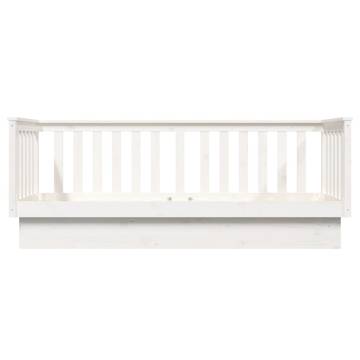 Day Bed White 75x190 cm - Solid Wood Pine | HipoMarket