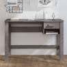 Desk HAMAR Light Grey 110x40x75 cm | Solid Wood Pine