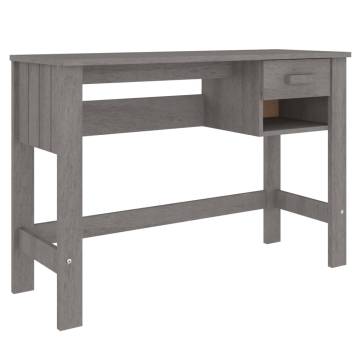 Desk HAMAR Light Grey 110x40x75 cm | Solid Wood Pine