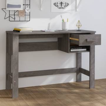 Desk HAMAR Light Grey 110x40x75 cm | Solid Wood Pine