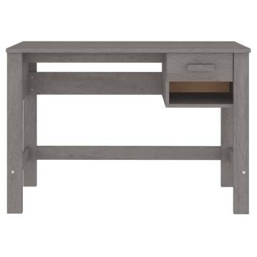 Desk HAMAR Light Grey 110x40x75 cm | Solid Wood Pine