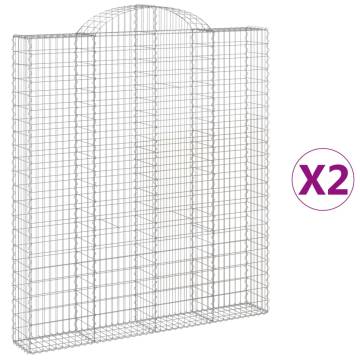 Arched Gabion Baskets 2 pcs - Durable Garden Barriers