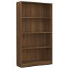 4-Tier Brown Oak Book Cabinet - Stylish Storage Solution