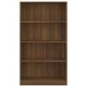 4-Tier Brown Oak Book Cabinet - Stylish Storage Solution