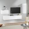 4 Piece TV Cabinet Set White Engineered Wood Colour white Quantity in Package 4 Height 90 cm 