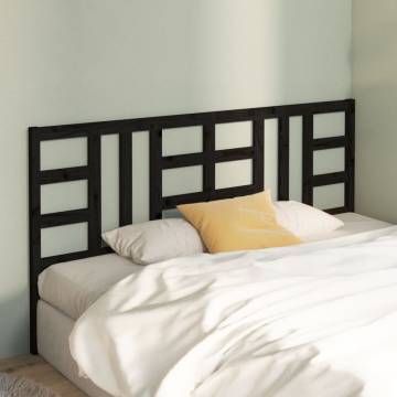 Stylish Black Bed Headboard - Solid Pine - 186x4x100 cm