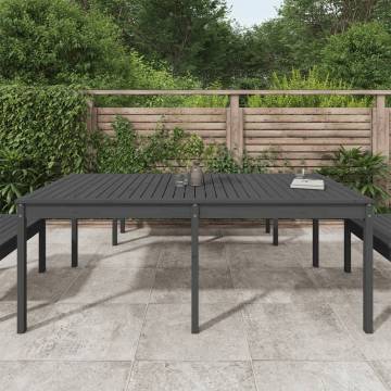 Garden Table Grey 203.5x100x76 cm | Solid Pine Wood