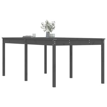 Garden Table Grey 203.5x100x76 cm | Solid Pine Wood