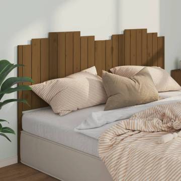 Honey Brown Solid Pine Bed Headboard - Stylish & Rustic Design