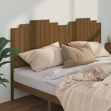 Honey Brown Solid Pine Bed Headboard - Stylish & Rustic Design