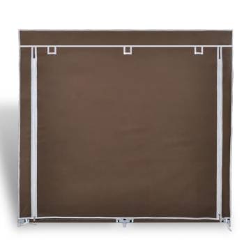 Fabric Shoe Cabinet with Cover - 115x28x110 cm Brown