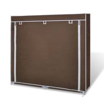 Fabric Shoe Cabinet with Cover - 115x28x110 cm Brown