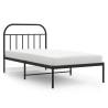 Elegant Black Metal Bed Frame with Headboard - 100x200 cm