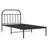 Elegant Black Metal Bed Frame with Headboard - 100x200 cm