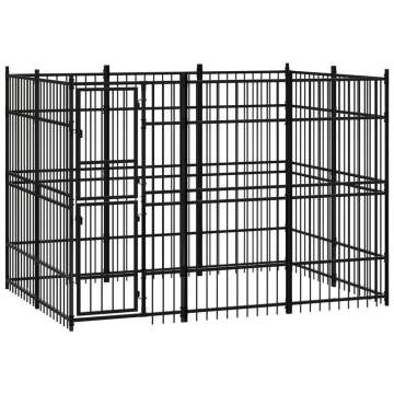 Outdoor Dog Kennel Steel 5.53 m² - Durable & Secure | Hipo Market