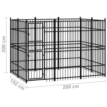 Outdoor Dog Kennel Steel 5.53 m² - Durable & Secure | Hipo Market