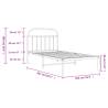 Elegant Black Metal Bed Frame with Headboard - 100x200 cm