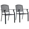 Stackable Outdoor Chairs 2 pcs Steel Black Colour black Quantity in Package 2 