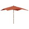 Garden Parasol with Wooden Pole - Terracotta 300x300x273 cm