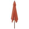 Garden Parasol with Wooden Pole - Terracotta 300x300x273 cm