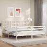 Bed Frame with Headboard White Super King Size Solid Wood Colour white Size 180 x 200 cm 