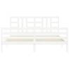 White Super King Size Bed Frame with Headboard | Solid Wood