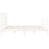 White Super King Size Bed Frame with Headboard | Solid Wood