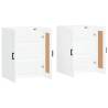 Elegant White Wall Mounted Cabinets - 2 pcs Engineered Wood