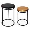 Rousseau 2 Piece Side Table Set - Black and Gold Accent Tables