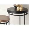 Rousseau 2 Piece Side Table Set - Black and Gold Accent Tables