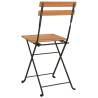 Folding Bistro Chairs - 4 Pcs Solid Wood Teak & Steel | Hipo Market